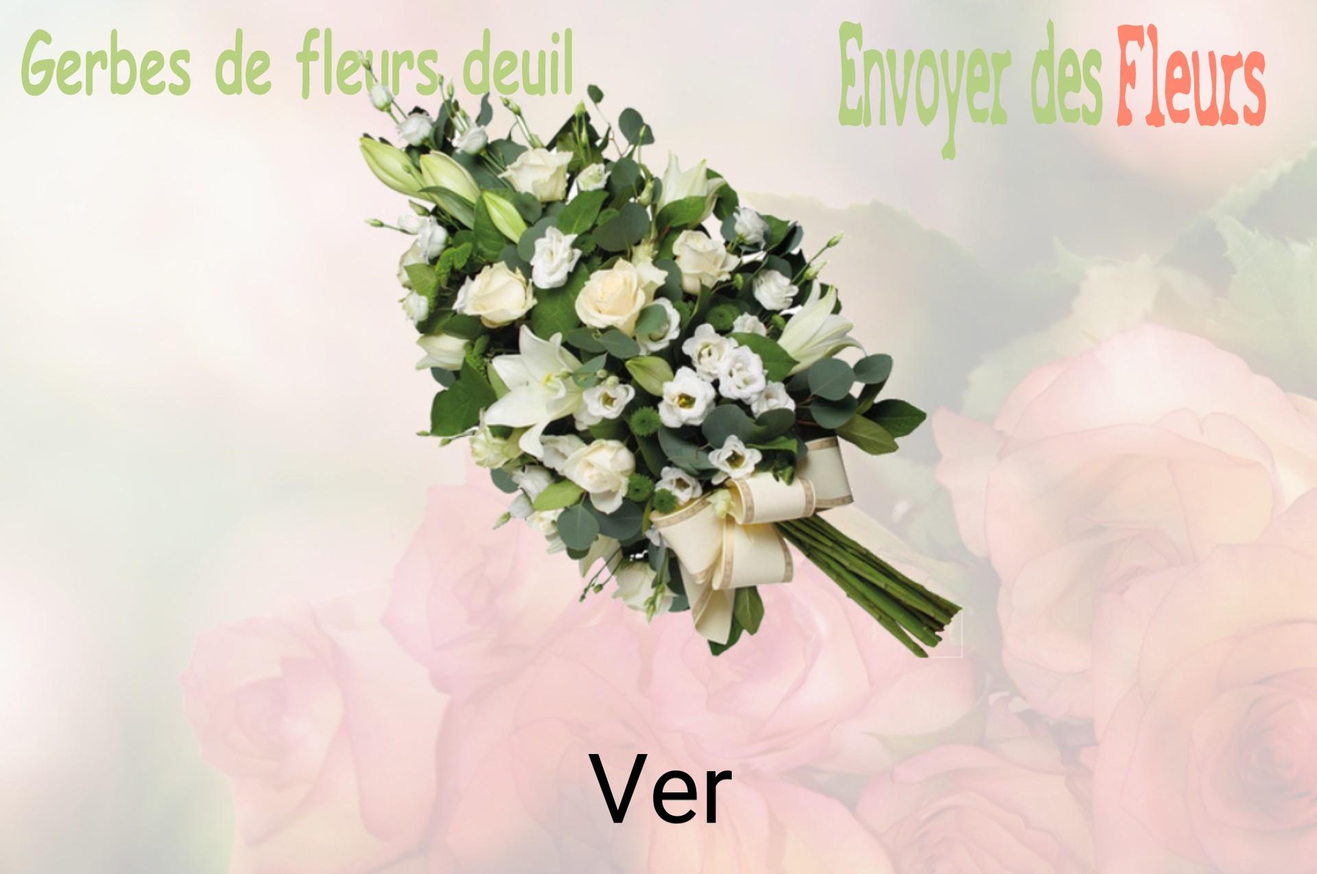 Gerbe de fleurs de deuil livrée à Ver